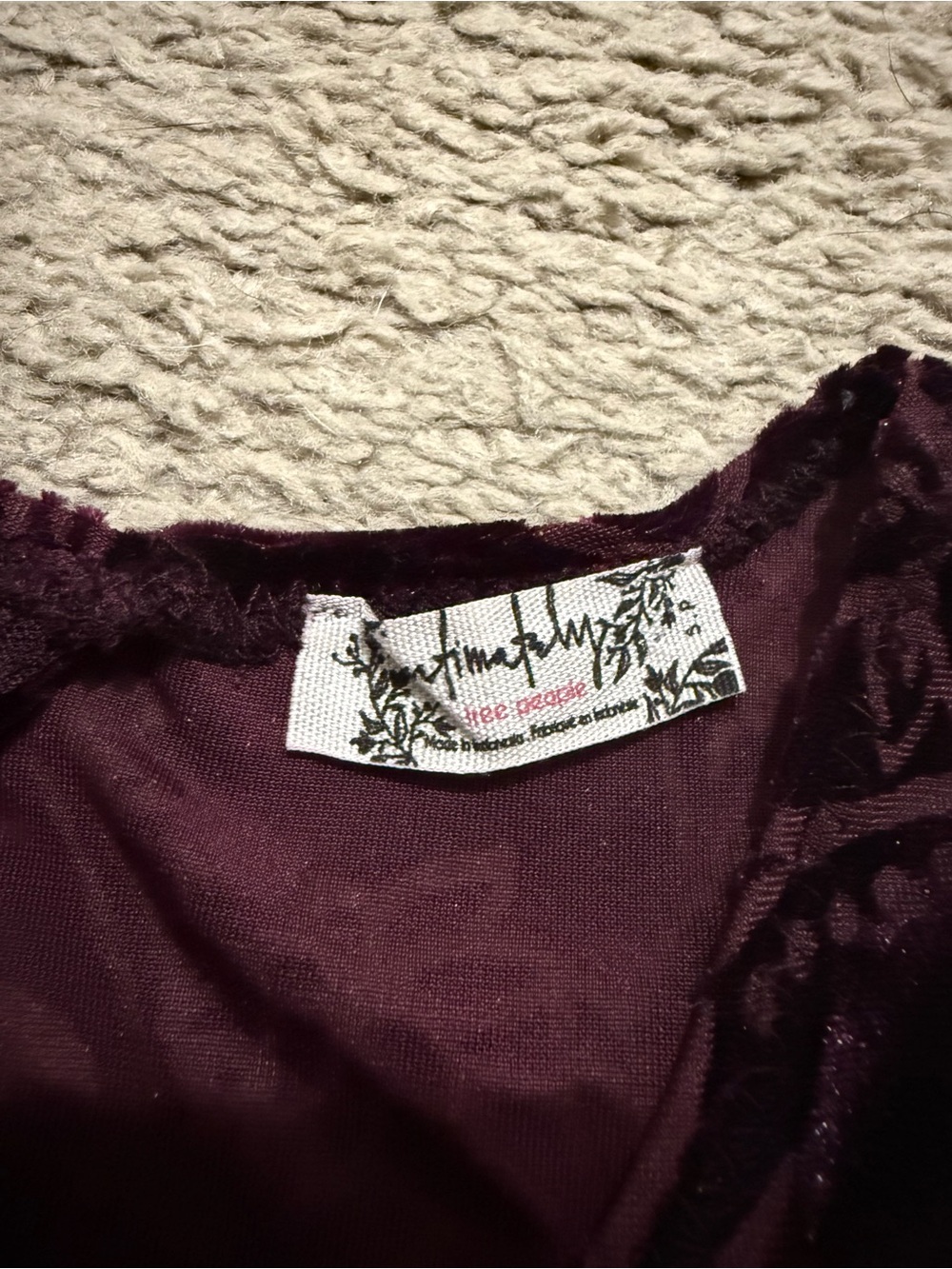 Free People Plum Velvet Burnout Mini Dress - Picture 7 of 7